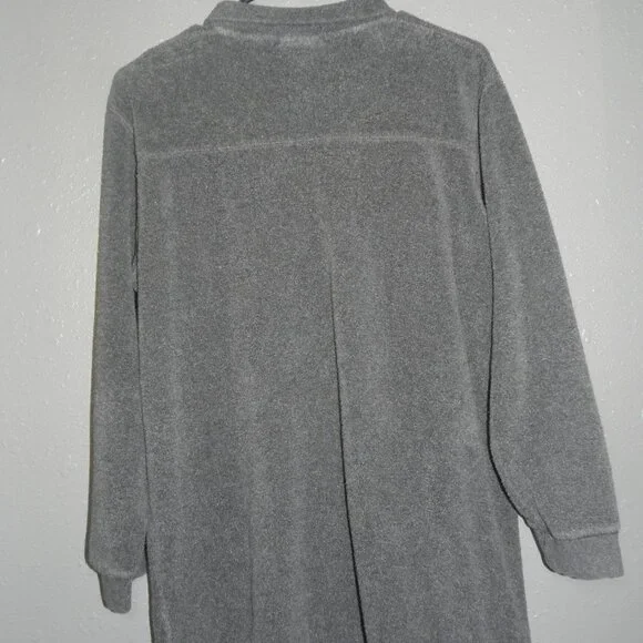 Soft Surroundings Womens Dark Grey Mid Button Fleece Pullover Sweater Size PM - Picture 5 of 8
